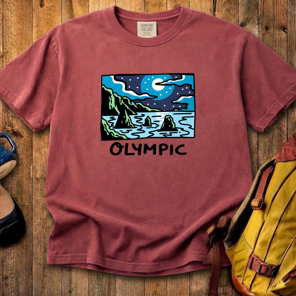 Olympic at Night Cotton T-Shirt