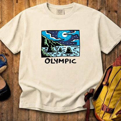 Olympic at Night Cotton T-Shirt