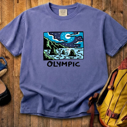 Olympic at Night Cotton T-Shirt