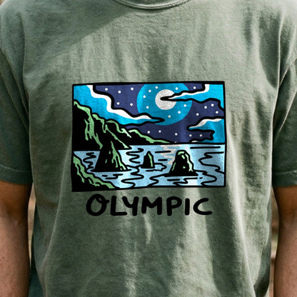 Olympic at Night Cotton T-Shirt