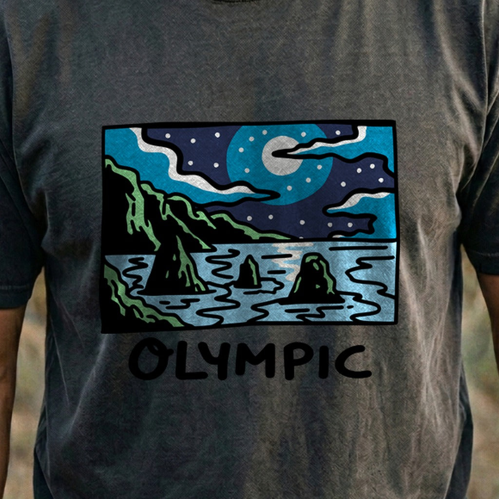 Olympic at Night Cotton T-Shirt