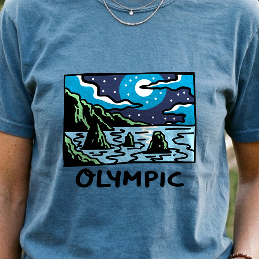 Olympic at Night Cotton T-Shirt