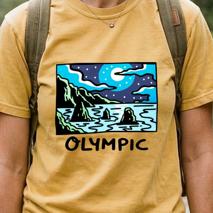 Olympic at Night Cotton T-Shirt