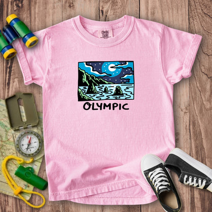 Olympic at Night Kids Cotton T-Shirt