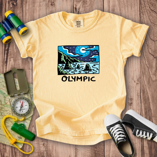 Olympic at Night Kids Cotton T-Shirt