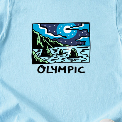 Olympic at Night Kids Cotton T-Shirt