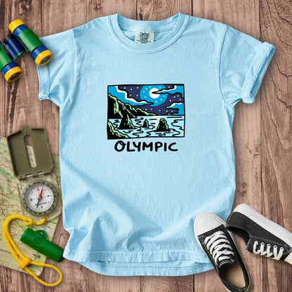 Olympic at Night Kids Cotton T-Shirt