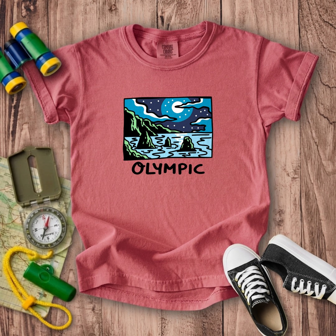 Olympic at Night Kids Cotton T-Shirt