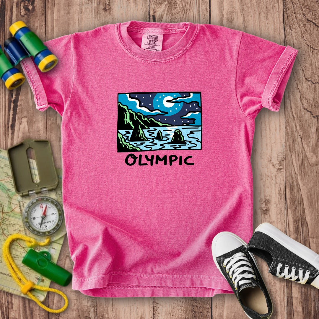 Olympic at Night Kids Cotton T-Shirt