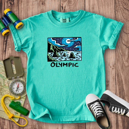 Olympic at Night Kids Cotton T-Shirt