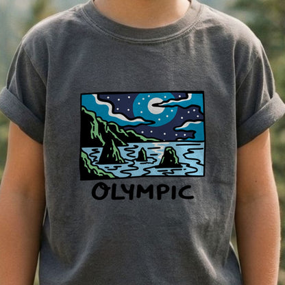 Olympic at Night Kids Cotton T-Shirt