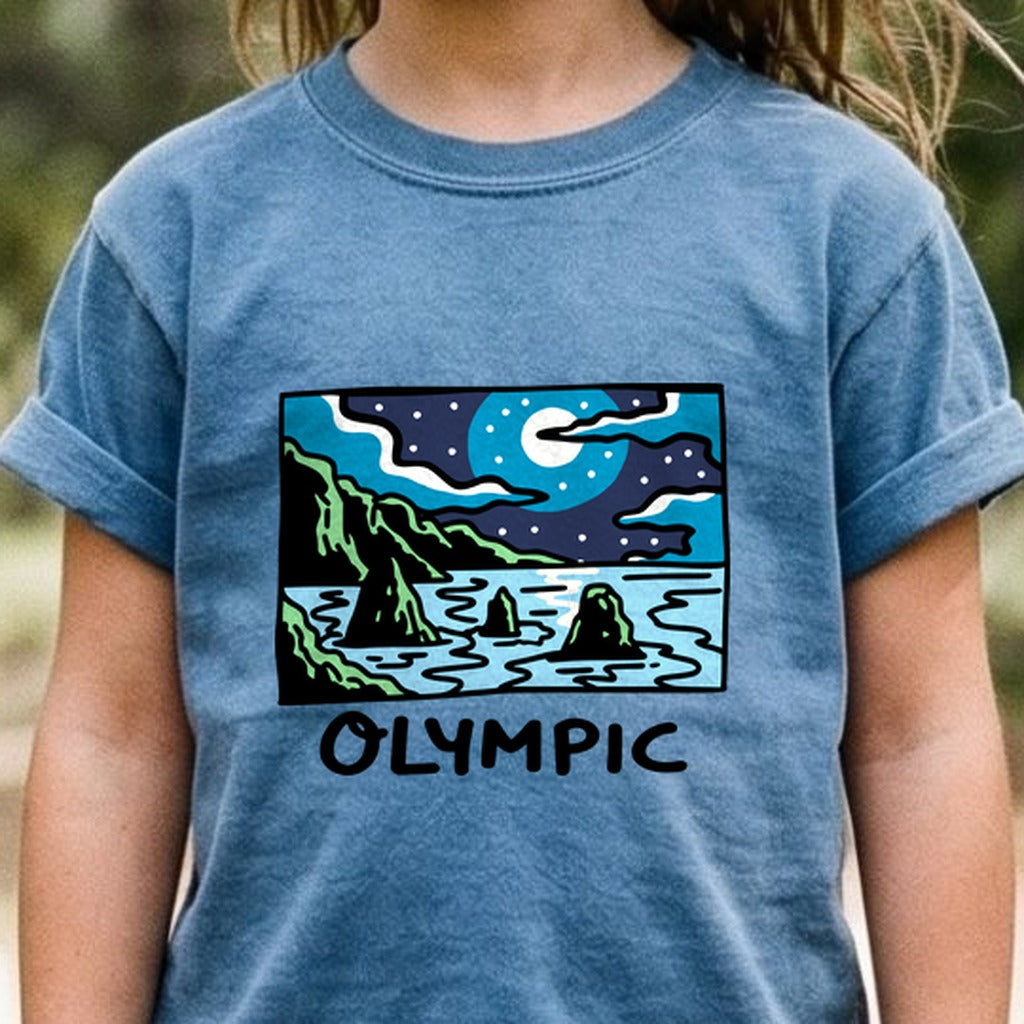 Olympic at Night Kids Cotton T-Shirt