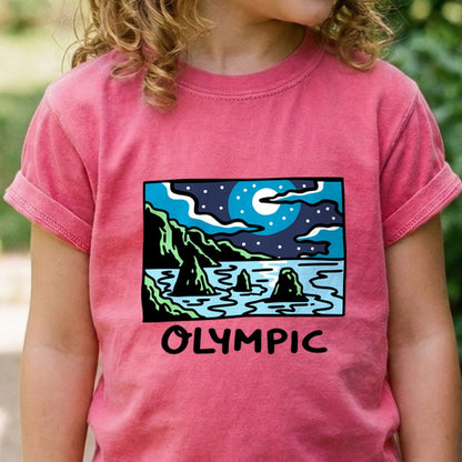 Olympic at Night Kids Cotton T-Shirt