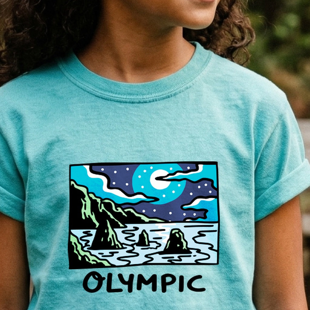 Olympic at Night Kids Cotton T-Shirt