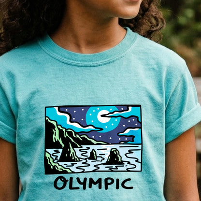 Olympic at Night Kids Cotton T-Shirt