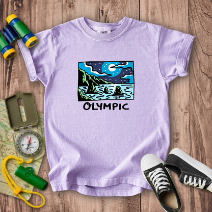 Olympic at Night Kids Cotton T-Shirt