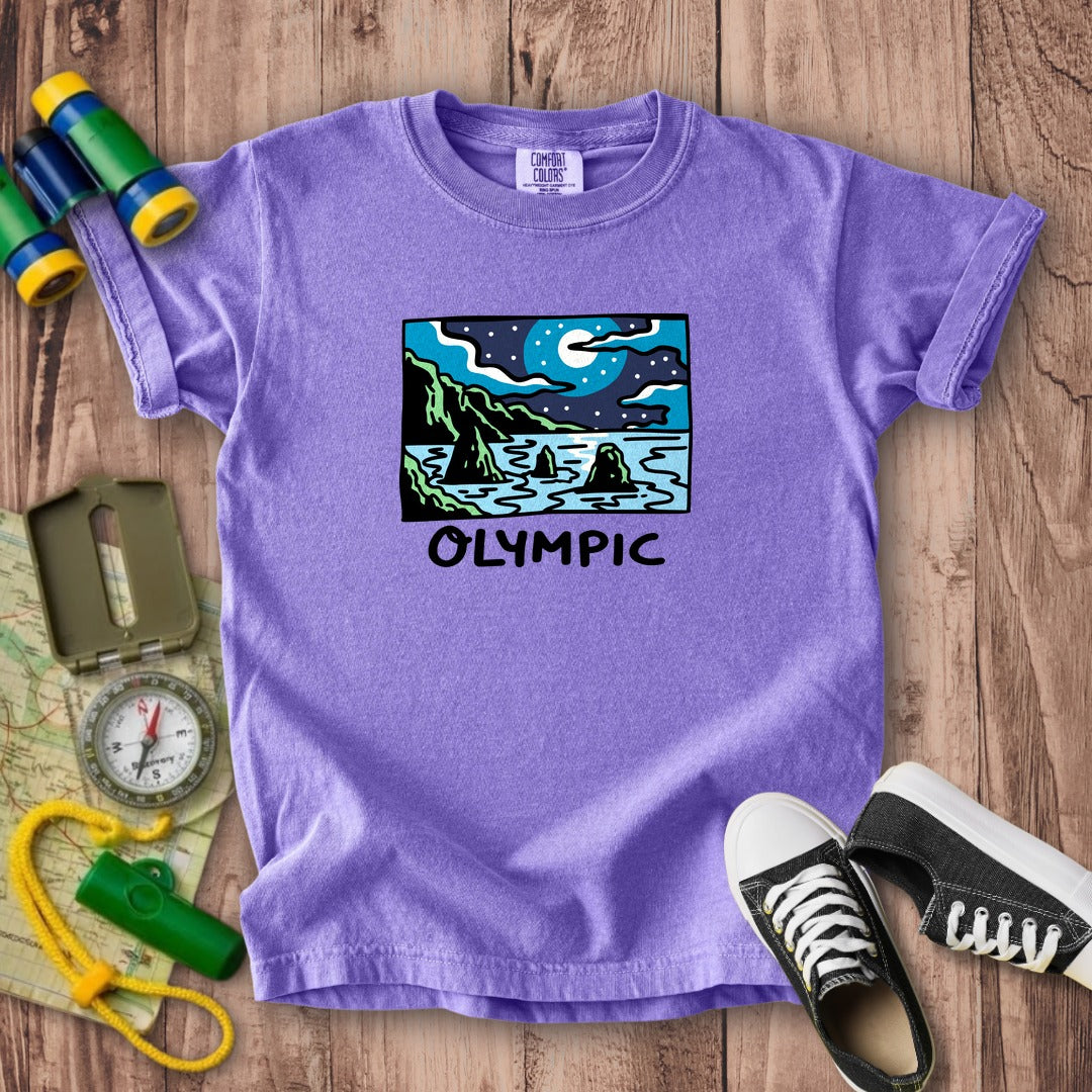 Olympic at Night Kids Cotton T-Shirt