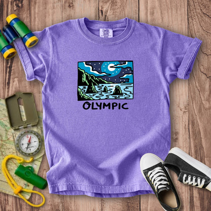 Olympic at Night Kids Cotton T-Shirt