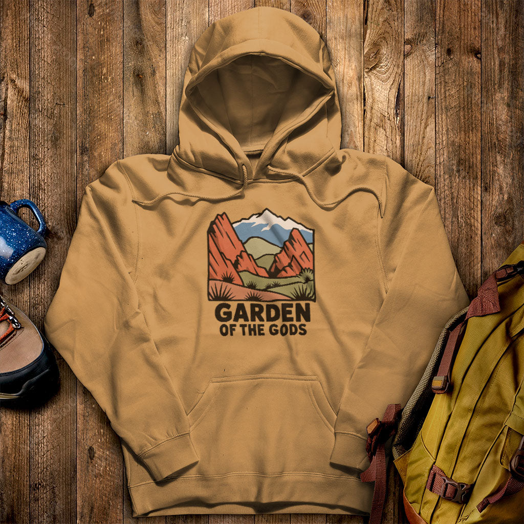 Garden of the Gods Hoodie Mustard Adventure and Outdoors Themed Hoodie