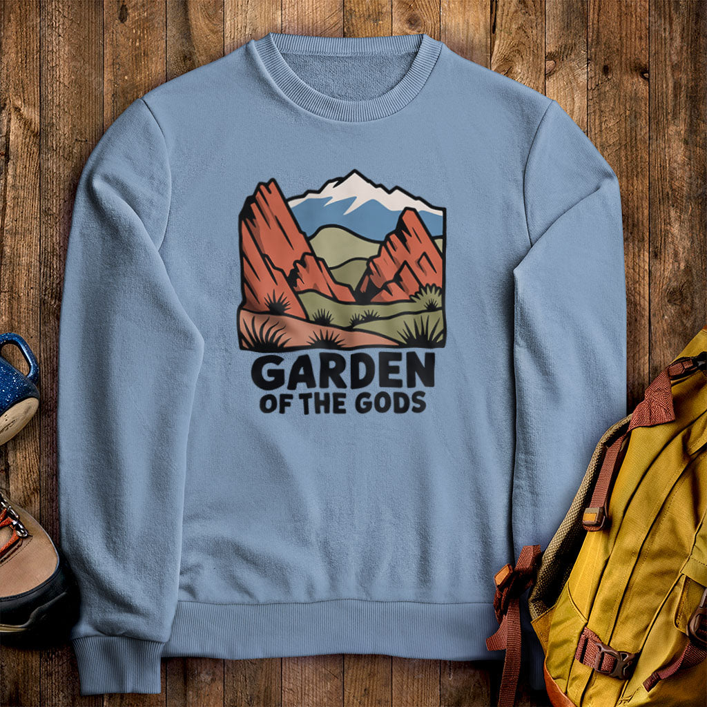 Garden of the Gods Crewneck Sweatshirt Stone Blue Adventure and Outdoors Themed Sweatshirt