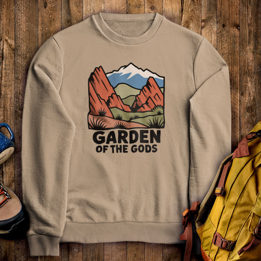 Garden of the Gods Crewneck Sweatshirt Sand Adventure and Outdoors Themed Sweatshirt