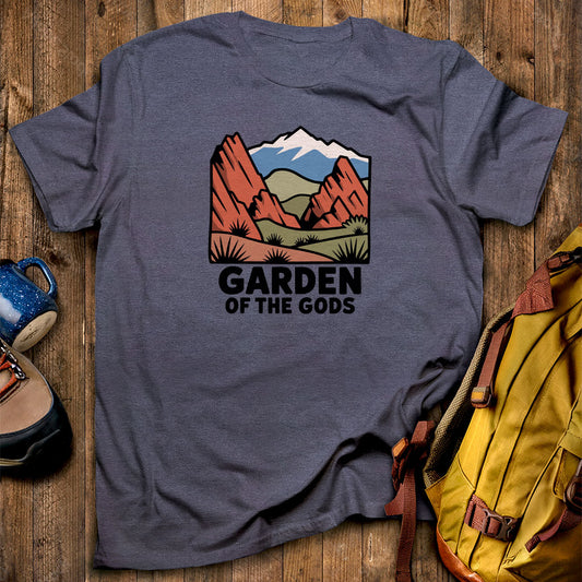 Garden of the Gods T-Shirt Heather Navy Adventure and Outdoors Themed T-Shirt