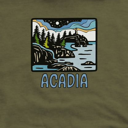 Acadia at Night Hoodie Adventure and Outdoors Themed Hoodie