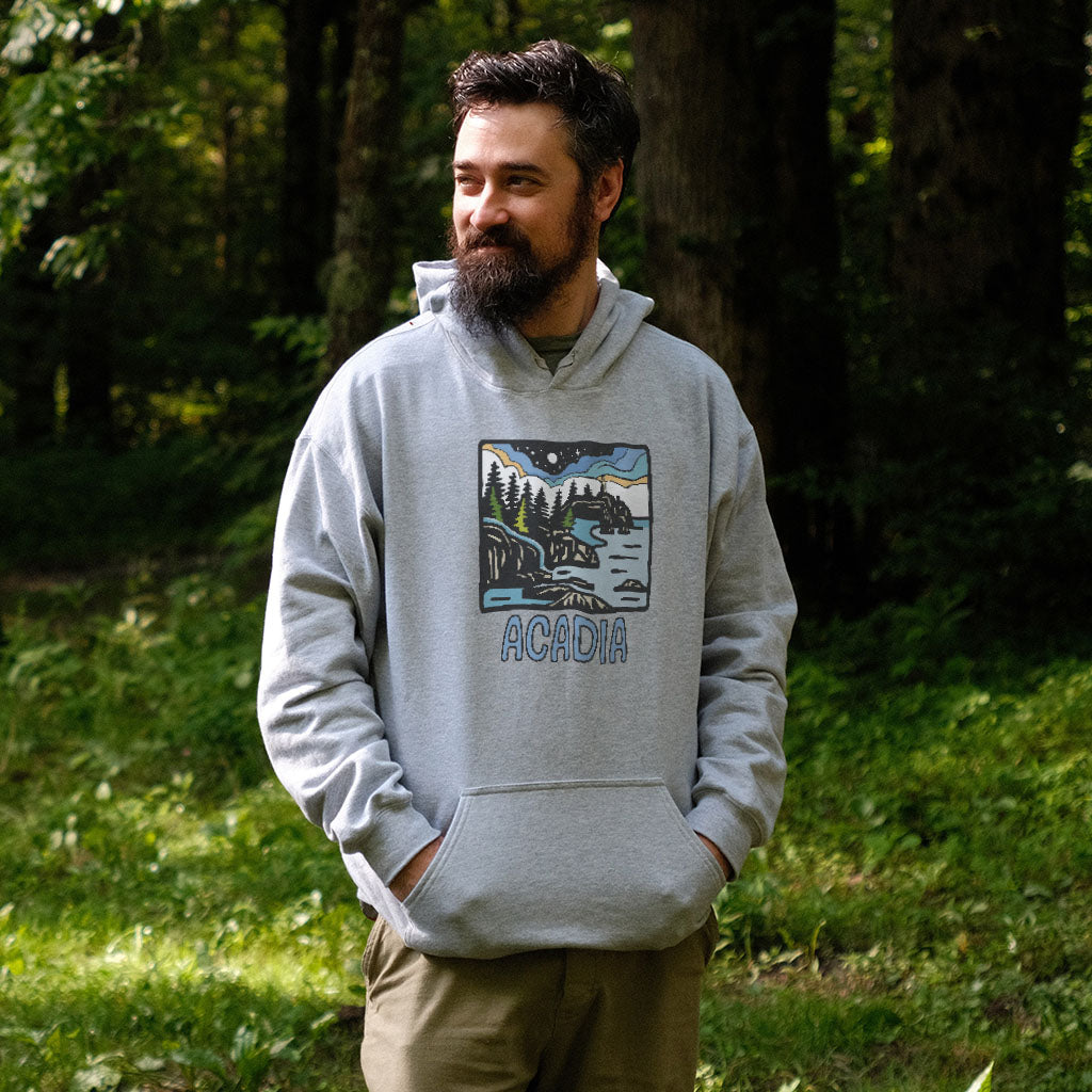 Acadia at Night Hoodie Adventure and Outdoors Themed Hoodie