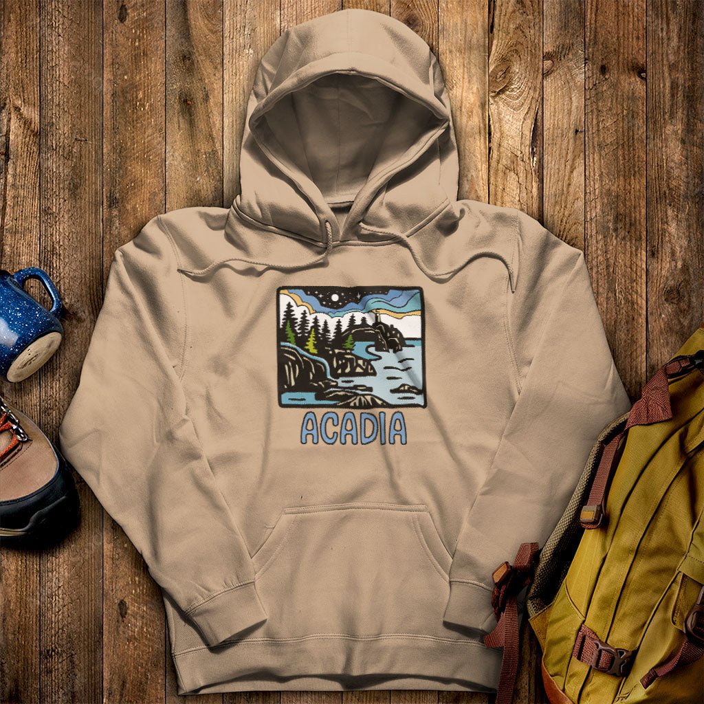 Acadia at Night Hoodie Sand Adventure and Outdoors Themed Hoodie