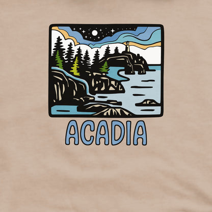 Acadia at Night Crewneck Sweatshirt Adventure and Outdoors Themed Sweatshirt