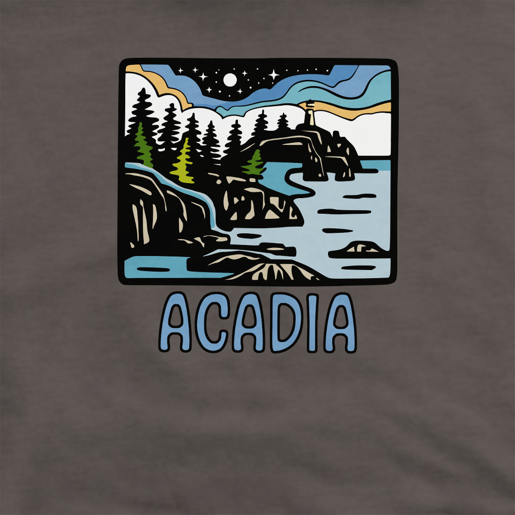 Acadia at Night Crewneck Sweatshirt Adventure and Outdoors Themed Sweatshirt