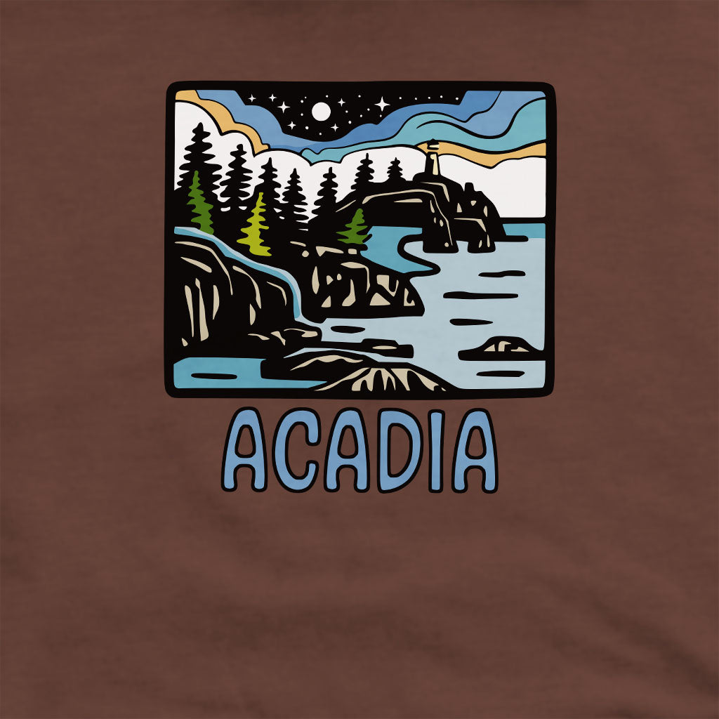 Acadia at Night Crewneck Sweatshirt Adventure and Outdoors Themed Sweatshirt
