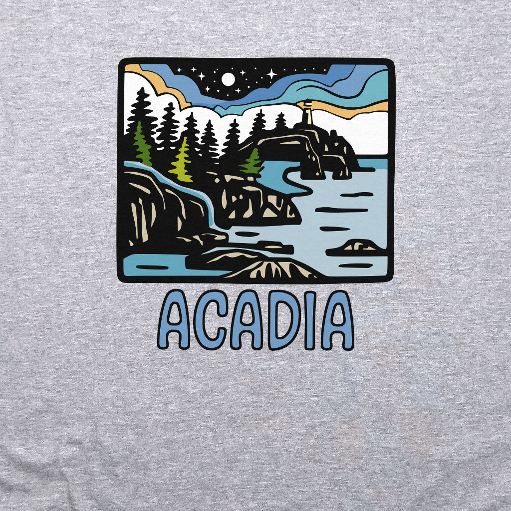 Acadia at Night Crewneck Sweatshirt Adventure and Outdoors Themed Sweatshirt