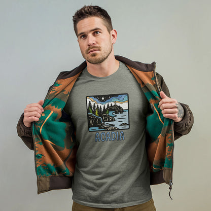 Acadia at Night T-Shirt Adventure and Outdoors Themed T-Shirt