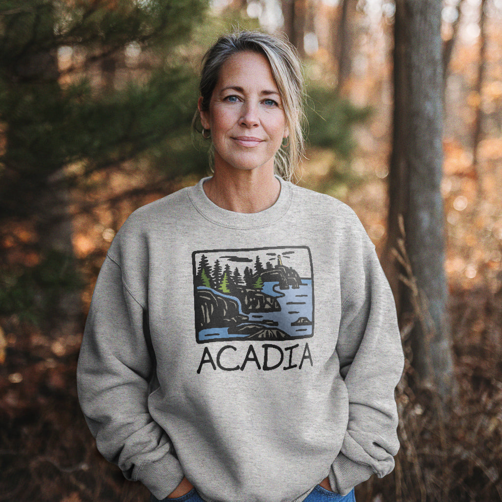 Acadia National Park Crewneck Sweatshirt Adventure and Outdoors Themed Sweatshirt