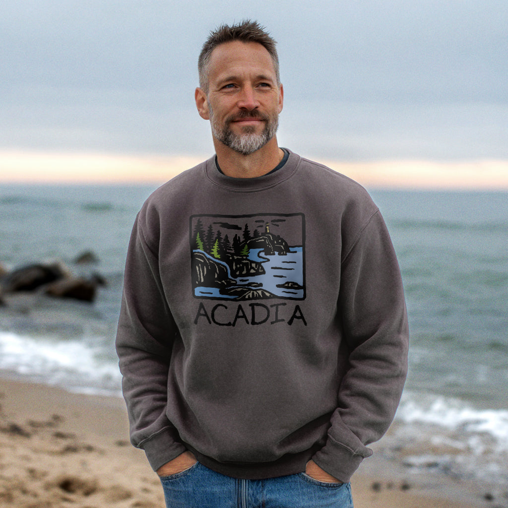 Acadia National Park Crewneck Sweatshirt Adventure and Outdoors Themed Sweatshirt