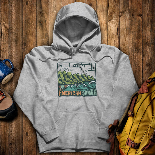 American Samoa National Park Hoodie Sport Grey Adventure and Outdoors Themed Hoodie
