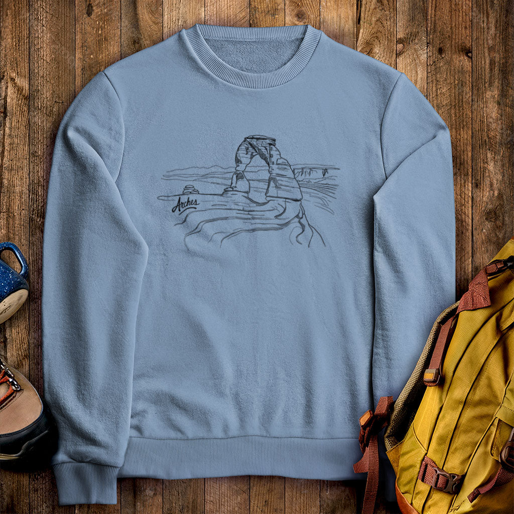 Arches Line Drawing Crewneck Sweatshirt