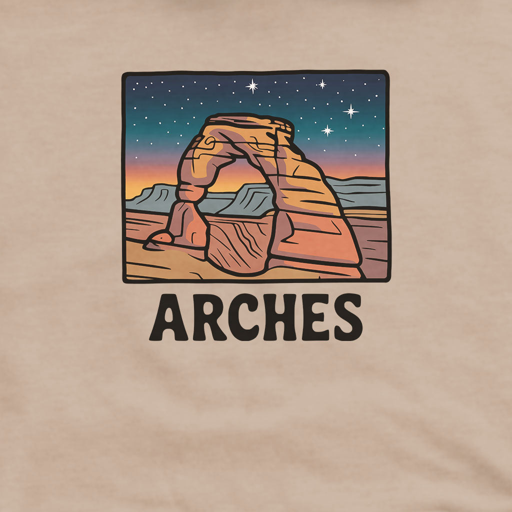 Arches at Night Hoodie Adventure and Outdoors Themed Hoodie