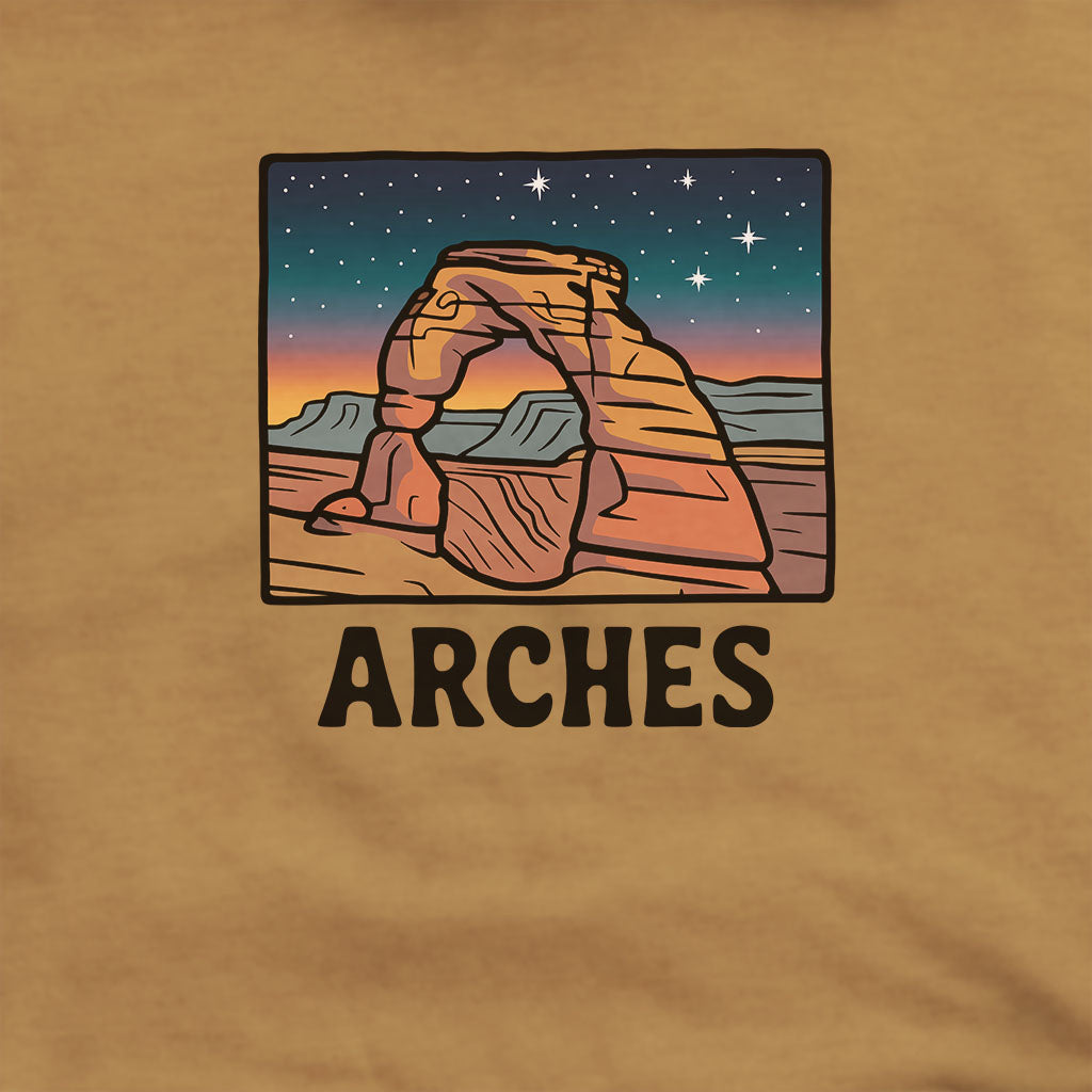 Arches at Night Hoodie Adventure and Outdoors Themed Hoodie