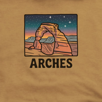 Arches at Night Hoodie Adventure and Outdoors Themed Hoodie