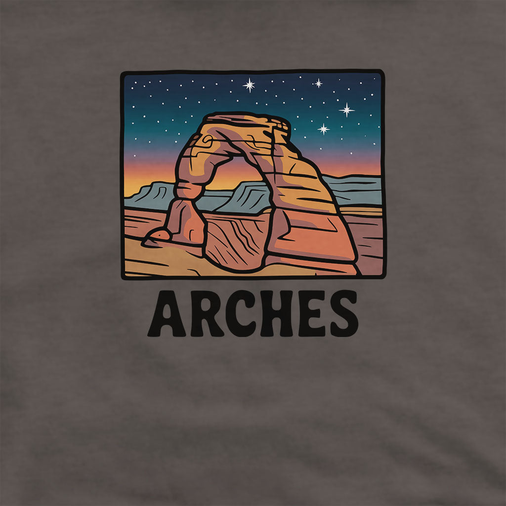 Arches at Night Hoodie Adventure and Outdoors Themed Hoodie
