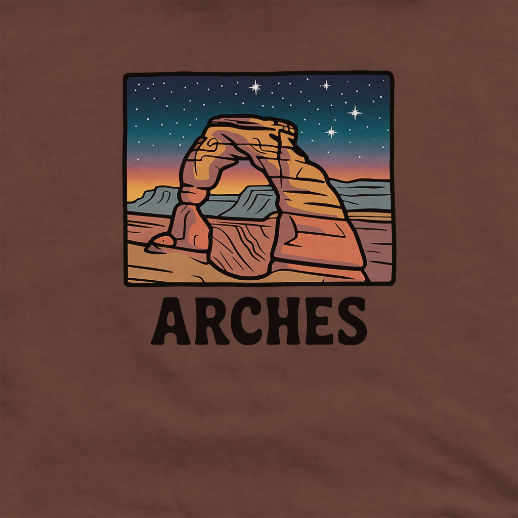 Arches at Night Hoodie Adventure and Outdoors Themed Hoodie