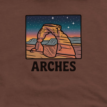 Arches at Night Hoodie Adventure and Outdoors Themed Hoodie