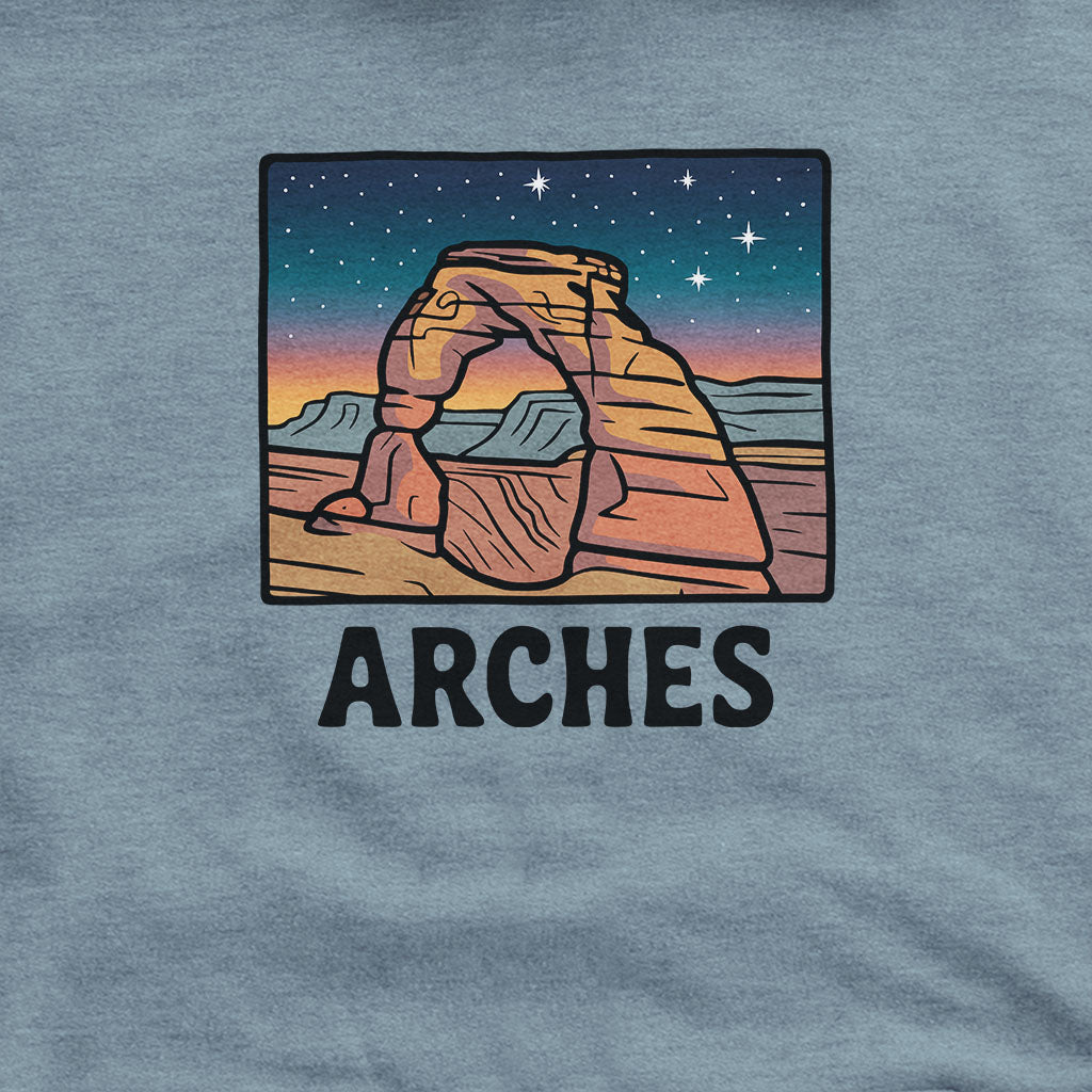 Arches at Night Hoodie Adventure and Outdoors Themed Hoodie