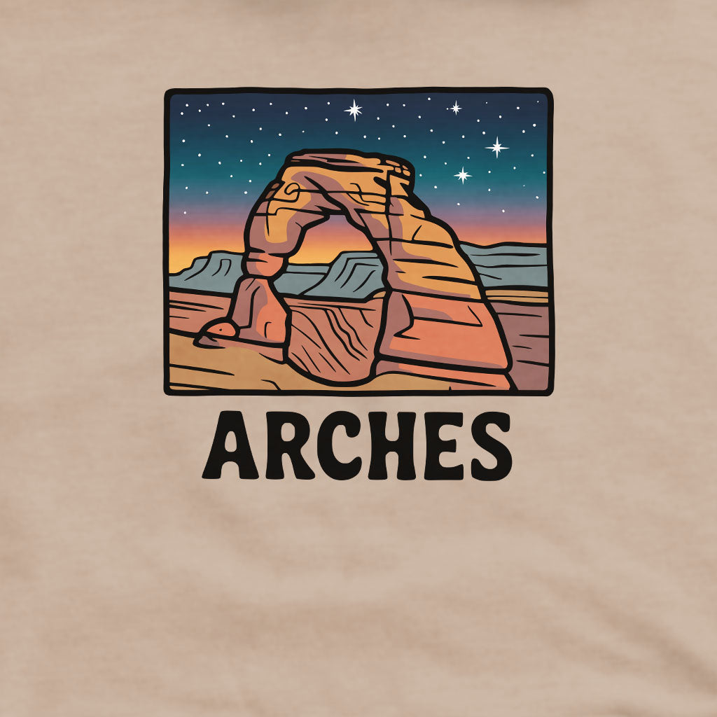 Arches at Night Crewneck Sweatshirt Adventure and Outdoors Themed Sweatshirt