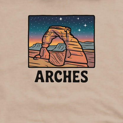 Arches at Night Crewneck Sweatshirt Adventure and Outdoors Themed Sweatshirt