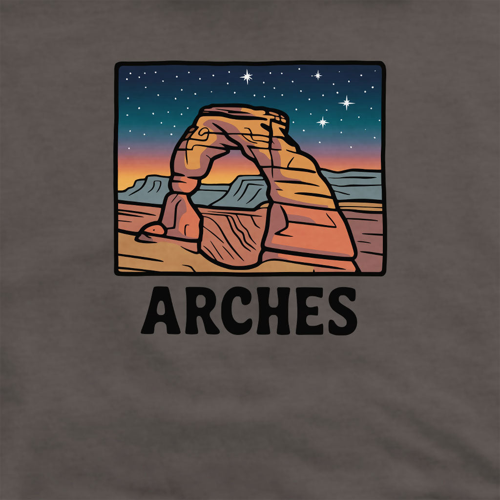 Arches at Night Crewneck Sweatshirt Adventure and Outdoors Themed Sweatshirt