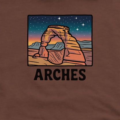 Arches at Night Crewneck Sweatshirt Adventure and Outdoors Themed Sweatshirt