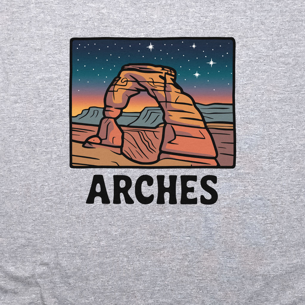 Arches at Night Crewneck Sweatshirt Adventure and Outdoors Themed Sweatshirt